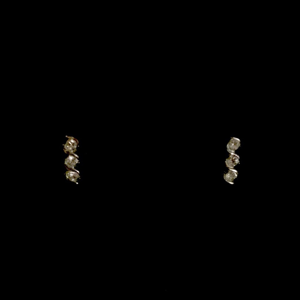 Trio Pierced CZ Diamond Earrings